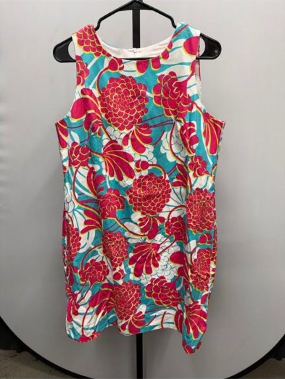 London Times Sleeveless Floral Print Cotton Mini Dress